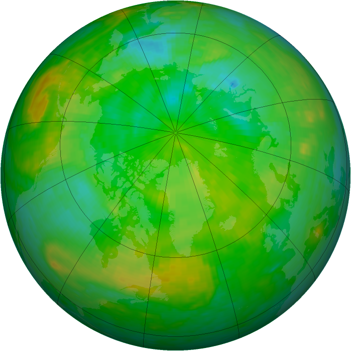 Arctic ozone map for 12 July 1990